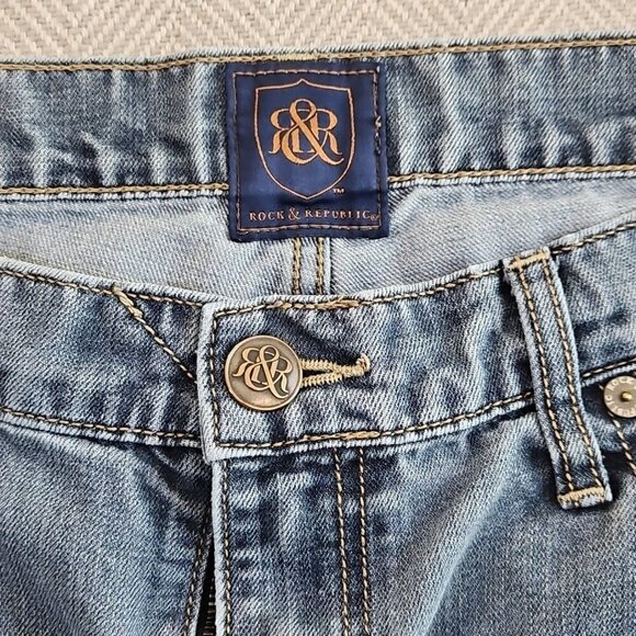 Rock & Republic Jeans Men's Size 36x30 Neil Cut Denim Blue Flap Pockets EUC - Picture 10 of 16